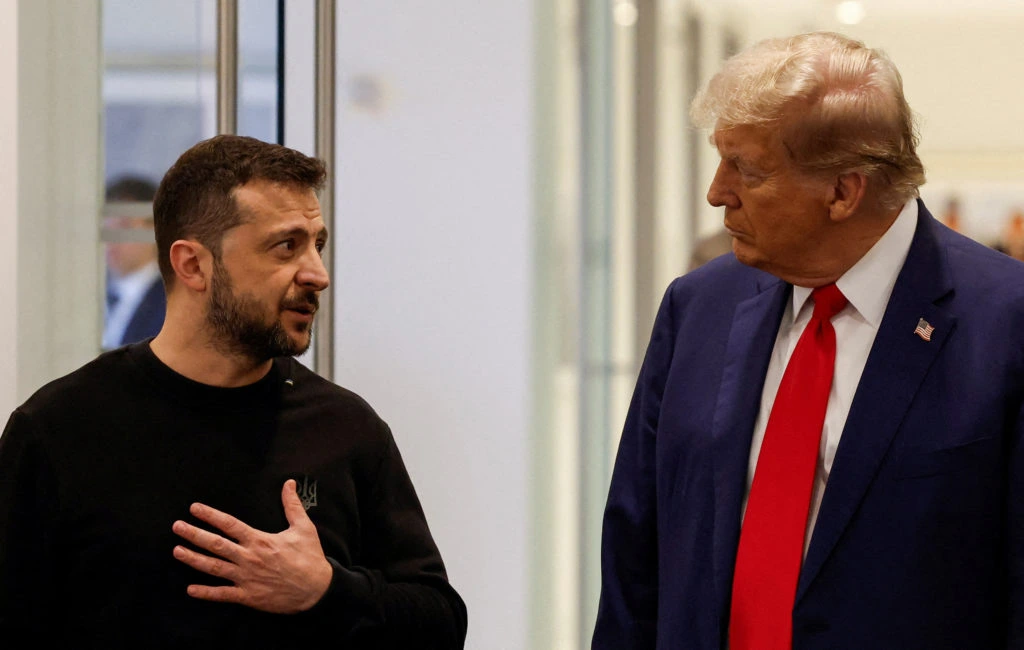 Trump and Zelensky White House meeting discussing U.S. foreign policy and Ukraine support.