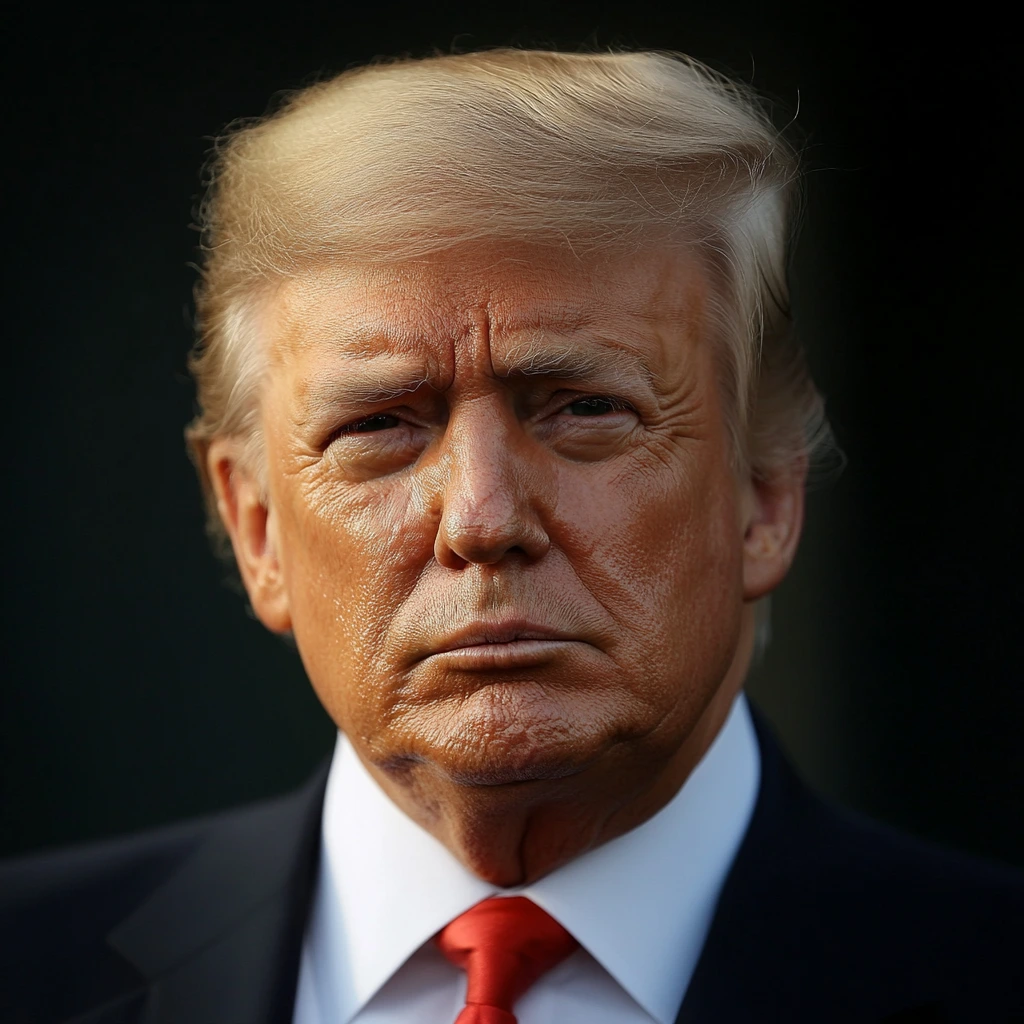 "Falling stock market graph with red arrows and a blurred image of President Trump, symbolizing the market downturn after the tariff announcement
